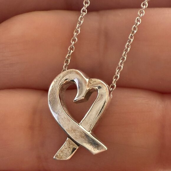 Tiffany & Co Paloma Picasso Loving Heart Sterling Silver 16" Necklace - Picture 2 of 8